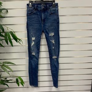 Abercrombie & Fitch distressed High rise super skinny Jeans